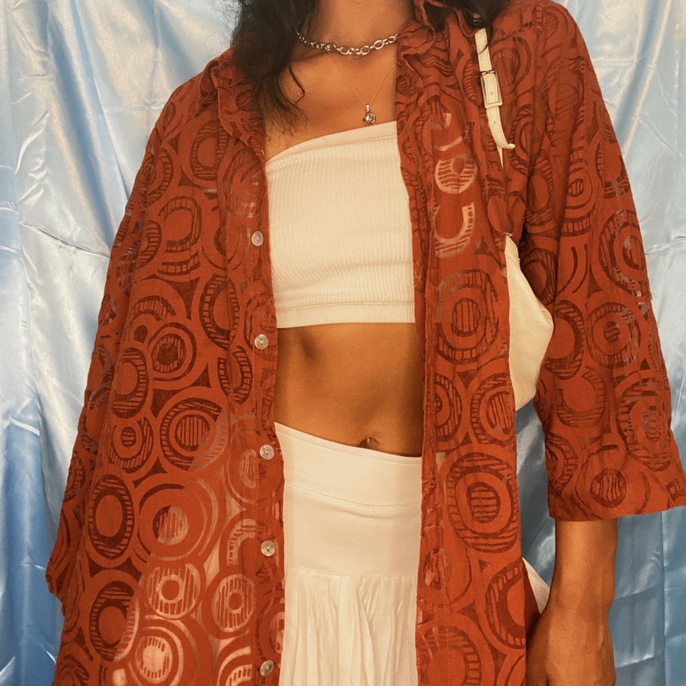 CHICOS see through button-up!!!